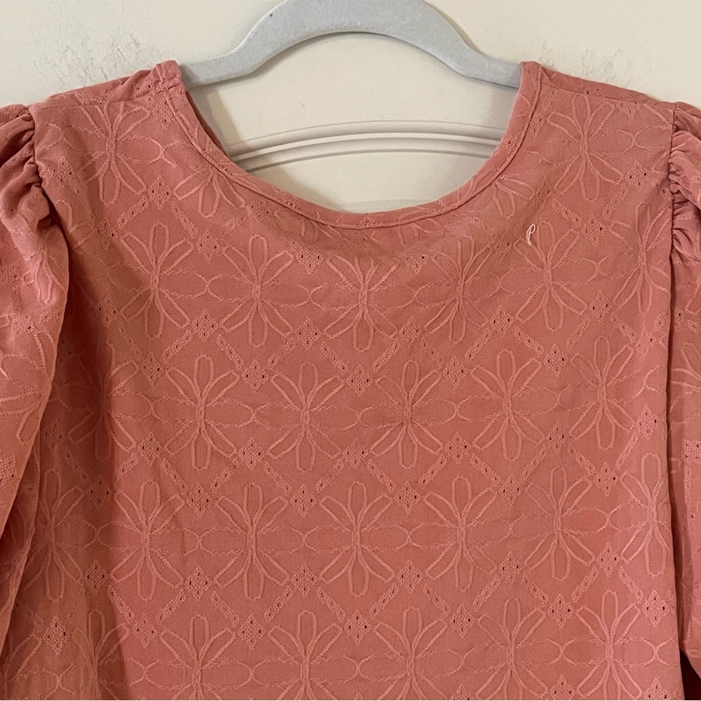 Lauren Conrad Light Pumpkin Women's Puff Sleeve Blouse Size Large - Picture 2 of 13